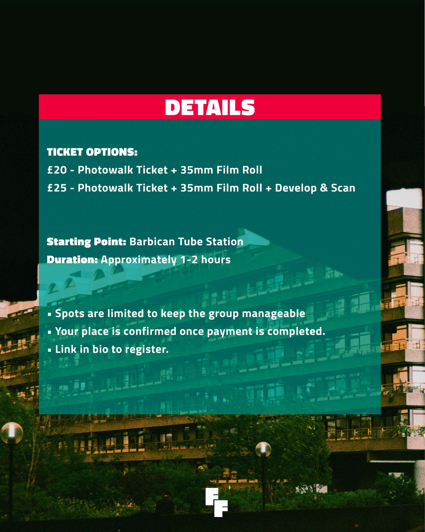 London Photowalk Ticket - Barbican